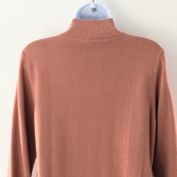 Roller Rabbit Womens Sweater Cashmere Blend 2fer Mock Neck 3/4 Sleeve Sz M - Picture 7 of 11